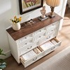 Dresser Chest with Wooden Base & Riser Trim, Wooden Rustic Rustic Chest of Drawers, Accents Cabinet Storage Dresser for -- Frevyn - 4 of 4
