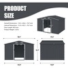 Outdoor Storage Shed 8 x 10 FT Tool Sheds, Heavy Duty Storage House with Sliding Doors with Air Vent for Backyard Patio Lawn to Store Bikes,Grey - 2 of 4