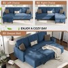 Celebalcony 77.2" Upholstered Sofa Bed, L Shaped Sectional Couch with Side Storage Package, Comfortable 3 Seat Sofa Couches for Apartment - 4 of 4