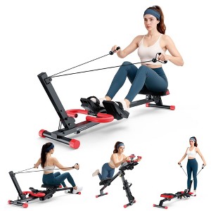WARMOUNTS 4-in-1 Foldable Rowing Machine for Total Body Sculpting - Adjustable Heights, LCD Display, 266Lbs Weight Capacity for Home Gym - 1 of 4