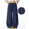 Women's Wide Leg Pants Corduroy High Waist Palazzo Pants Comfy Baggy Trousers - 4 of 4