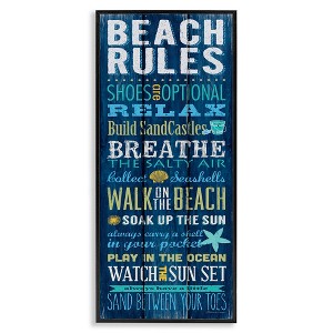 Stupell Industries Beach Rules Relax Breathe, 13" x 30" - 1 of 4