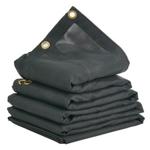 VEVOR Dump Truck Mesh Tarp,7 x 18 ft, PVC Coated Black Heavy Duty Cover with 5.5" 18oz Double Pocket,Brass Grommets,Double Needle Stitch Webbing,Black - 1 of 4
