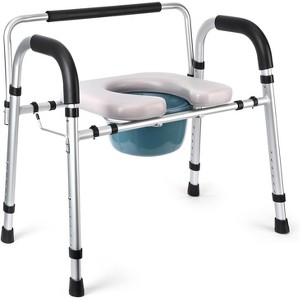 Adjustable Raised Toilet Seat with The Toilet Seat Back and Handles Paper Holder Raised Toilet Seat Cover - 1 of 4