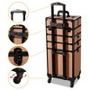 BYOOTIQUE Makeup Train Case Trolley w/ Cube Case Cosmetic Organizer Orange - 3 of 4