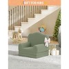 Kids Couch, 2-in-1 Comfy Toddler Couch Fold Out, Convertible Sofa to Lounger Foam Kids Chair, Crown Design Children's Reading Chair - 3 of 4