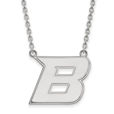 Black Bow Jewelry 10k White Gold Boise State Broncos NCAA Necklace 18 Inch