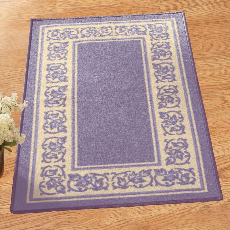 Collections Etc Floral Border Skid-Resistant Accent Rug, 2 of 4