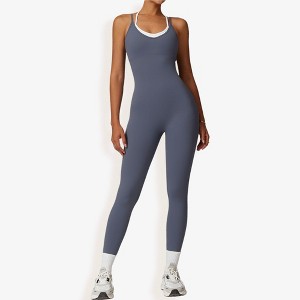 Anna-Kaci Active Women's Seamless Active Bodysuit with Double Strap Racerback Design - 1 of 4