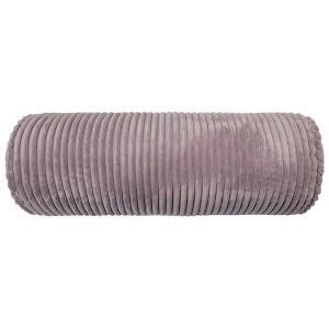 Edie@Home 7"x18" Bowery Corduroy Neckroll Lumbar Throw Pillow Mauve: Cylinder Shape, Woven Fabric, Indoor Use - 1 of 3