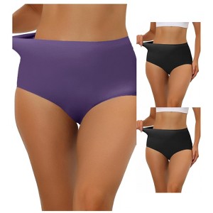 Allegra K Women's Elastic High-Waisted Unlined Breathable No-Show Hipster Underwear Multicolored - 1 of 4