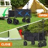 Musment Collapsible Foldable Wagon Cart, 350lbs Large Capacity Folding Wagon Cart - 3 of 4
