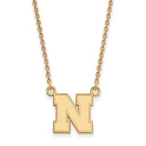 Black Bow Jewelry 14k Yellow Gold Plated Sterling Silver Nebraska Cornhuskers NCAA Necklace 18 Inch - 1 of 4