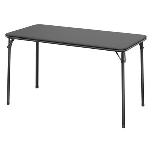Rectangle Folding Table, Portable Collapsible Card Table with Anti-Slip Feet, Scratch & Stain Resistant, Black - 1 of 4