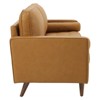 81" Valour Leather Sofa Tan - Modway: Mid-Century Modern, Walnut-Stained Legs, Supports 900 lbs - 3 of 4