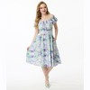 Unique Vintage Women's Off The Shoulder Ruffle Swing Dress - 4 of 4