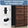 Gulches Modern Tall Fabric Storage Dresser, Brown, Wooden Top, 8 Drawers, Steel Frame, Anti-Tipping - 3 of 4