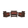 WestinTrends 4 Piece Conversation Outdoor Patio Sofa Set with Square Fire Pit Table - 3 of 4