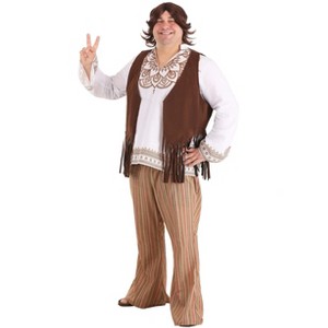 HalloweenCostumes.com Men's Plus Size Woodstock Hipster Costume - 1 of 4