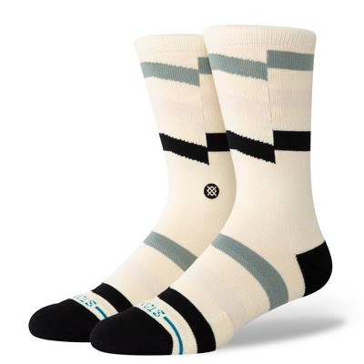 STANCE x WADE Men's Striped Slant Crew Socks - Tan 6-12