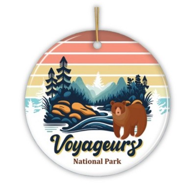 Voyageurs National Park Retro Style Ornament, Minnesota USA Tourist Attraction and Gift| OrnamentallyYou