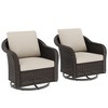 UPTION 2-person Outdoor Patio Rattan Swivel Rocking Chair - 2 of 4