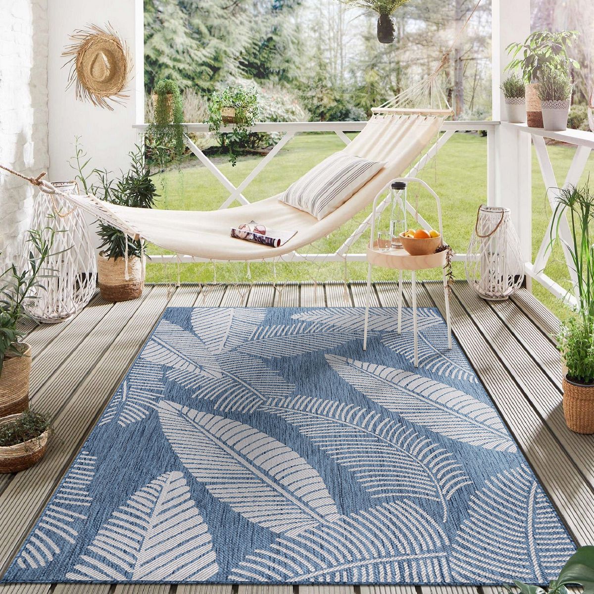 World Rug Gallery Distressed Palm Leaves Textured Flat Weave Indoor/Outdoor Area Rug - thumbnail 8