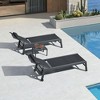 PURPLE LEAF Outdoor Lounge Chair Set Aluminum Patio Chaise Lounger with Side Table and Pillow for Outside Pool Beach Sunbathing Tanning Recliner - 2 of 4
