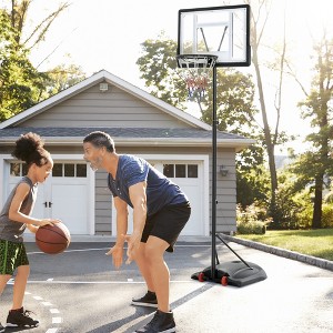 RISOKEYS Portable Basketball Hoop, Height Adjustable 5-7.5FT, with 33 in Backboard and Wheels, for Indoor Outdoor - 1 of 4