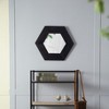 VYNXARIA 40" x 28" Modern Wood Wavy Rectangle Mirror Wall Decor for Bathroom, Bedroom, Living Room, Dining Room, Cloakroom, Entryway,Natural - 2 of 4