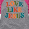 Girls' - Instant Message - Love Like Jesus Shirt Tail Raglan Graphic T-shirt - 2 of 4