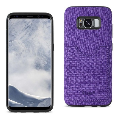 Reiko Samsung Galaxy S8 Edge /S8+/ S8 Plus Anti-Slip Texture Protector Cover with Card Slot in Purple
