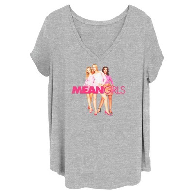 Junior's Mean Girls The Plastics Group Shot T-shirt - Heather Gray - 1x ...