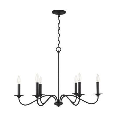 Capital Lighting Vincent 6 - Light Chandelier in  Black Iron