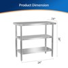 Winado 24 x 14 in. Stainless Steel Table with 2 Shelves - 2 of 4