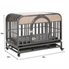 DSVIMOY 46" Dog Crate, Furniture Style Dog Crate with Removable Trays and Wheels for Dogs, Gray, 46"*31.5"*36.6" - 3 of 4