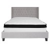 Emma and Oliver Queen Accent Panel Platform Bed/Memory Foam Mattress-Light Gray Fabric - 4 of 4