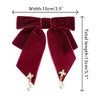 INSPIRE CHIC Women's Retro Velvet Ribbon Pre-Tied Big Bowknot Brooch Pin - 2 of 4