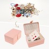 Unique Bargains 2 Layer Women Girls Teen Birthday Gifts PU Leather Jewelry Organizer Case with Removable Drawer - 2 of 4