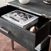 Tammy 1 Drawer Faux Shagreen Nightstand - SFV1532 - Black/Silver - Safavieh Couture - 2 of 4