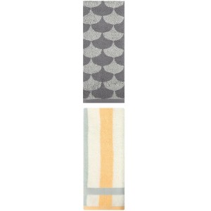 REGALWOVEN Geometric Cotton Soft Absorbent Decorative Hand Towel Set for Bathroom 13" x 29" 2 Pcs - 1 of 4
