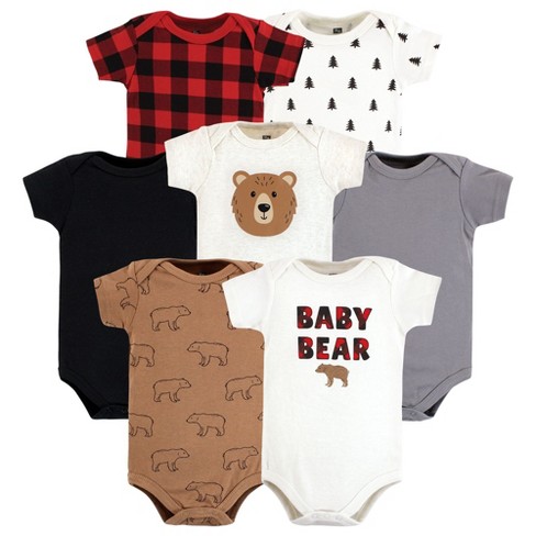 Hudson Baby Cotton Bodysuits, Brown Bear - image 1 of 4