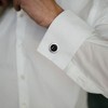 EVERLY JEWELRY |Sterling Silver 17 CT TGW Black Onyx Bezel Set Cufflinks with Braided Accent - 3 of 3