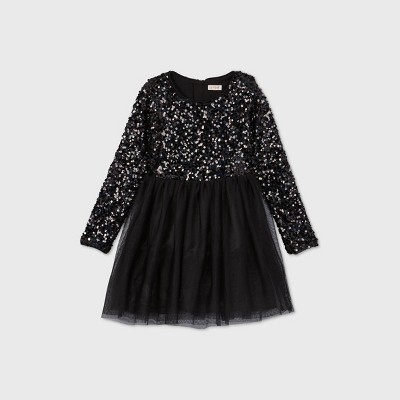 cat and jack black sequin dress