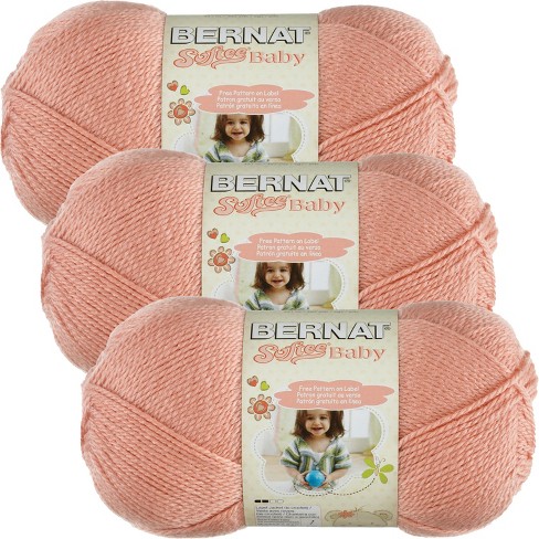 Bernat Softee Baby Soft Peach Yarn 3 Pack Of 141g/5oz Acrylic 3 Dk