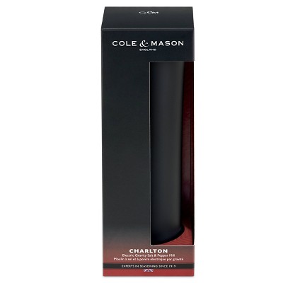 Cole & Mason Electric Gravity Salt and Pepper Grinder Black
