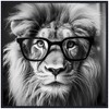 Kate & Laurel All Things Decor 30"x30" Sylvie Lion in Reading Glasses Framed Canvas by The Creative Bunch Studio Beaded Black - 2 of 4