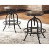Signature Design by Ashley Set of 2 Valebeck Swivel Counter Height Barstools Bark: Round, Two-Tone, Metal Legs - 2 of 4