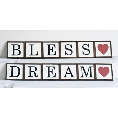 TX USA Corporation Dream Bless Reversible Framed Wall Art Sign