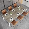 Okak Farmhouse Wood Large Collaborative Desk Rectangle Dining Table,Long Modern Kitchen Dinner Table for Dining Room,Breakfast Nook - 3 of 4